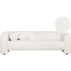 Beliani 3 vietų sofa LEIREN, balta Boucle audinys