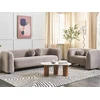 Beliani 3 vietų sofa LEIREN, veliūras, smėlio pilkumo spalvos