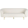 Beliani 3 vietų sofa LOEN, balta, bouclé audinys