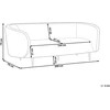 Beliani 3 vietų sofa LOEN, balta, bouclé audinys