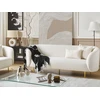 Beliani 3 vietų sofa LOEN, balta, bouclé audinys