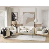 Beliani 3 vietų sofa LOEN, balta, bouclé audinys