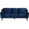 Beliani 3 vietų sofa LOKKA, veliūras, tamsiai mėlyna