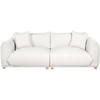 Beliani 3 vietų sofa LUVOS, kreminė balta