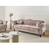 Beliani 3 vietų sofa SKIEN, aksominė, smėlio pilkos spalvos