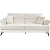 Beliani 3 vietų sofa SKIVE Boucle balta