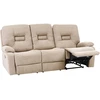 Beliani 3 vietų sofa su rankine relaksacijos funkcija BERGEN smėlio spalvos