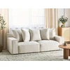 Beliani 3 vietų sofa VISKAN iš šenilo, nebalintos medvilnės spalvos
