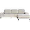 Beliani 4 asmenų kampinė sofa KIRUNA, veliūras, šviesiai smėlio spalvos, kairinė