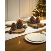 Beliani 4 LED žvakių komplektas IVRESSE kankorėžis 15/12 cm rudas
