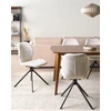 Beliani 4 valgomojo kėdžių komplektas su pasukimo funkcija MORRISON veliūras, šviesiai smėlio spalvos