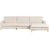 Beliani 4-vietė kampinė sofa SIGGARD, vagorinis audinys, smėlio spalvos, kairinė