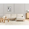 Beliani 4-vietė kampinė sofa SIGGARD, vagorinis audinys, smėlio spalvos, kairinė