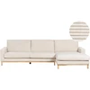 Beliani 4-vietė kampinė sofa SIGGARD, vagorinis audinys, smėlio spalvos, kairinė