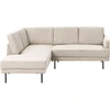 Beliani 4 vietų kampinė sofa BREDA, velvetas, smėlio spalvos, dešininė