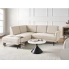 Beliani 4 vietų kampinė sofa BREDA, velvetas, smėlio spalvos, dešininė