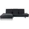 Beliani 4 vietų kampinė sofa IKAST, juoda, dešininė