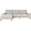 Beliani 4 vietų kampinė sofa KIRUNA, veliūras, šviesiai smėlio spalvos, dešinė pusė