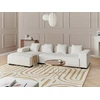 Beliani 4 vietų kampinė sofa LUNGO Boucle, balta, dešininė