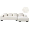 Beliani 4 vietų kampinė sofa LUNGO, „Boucle“, balta, kairinė