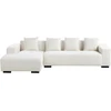 Beliani 4 vietų kampinė sofa LUNGO Boucle, balta, dešininė