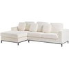 Beliani 4 vietų kampinė sofa OSLO, balta, dešininė, boucle audinys