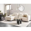 Beliani 4 vietų kampinė sofa OSLO, balta, dešininė, boucle audinys