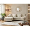 Beliani 4 vietų kampinė sofa OSLO, smėlio spalvos, dešininė