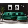 Beliani 4 vietų kampinė sofa OSLO, veliūras, tamsiai žalia, kairinė