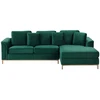 Beliani 4 vietų kampinė sofa OSLO, veliūras, tamsiai žalia, kairinė