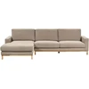 Beliani 4 vietų kampinė sofa SIGGARD smėlio ir pilkos spalvos, dešininė