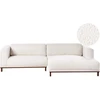 Beliani 4 vietų kampinė sofa VENG Boucle, balkšva, kairinė