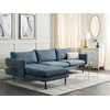 Beliani 4 vietų kampinė sofa VINTERBRO, šenilinė, mėlyna, dešininė