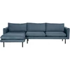 Beliani 4 vietų kampinė sofa VINTERBRO, šenilinė, mėlyna, dešininė