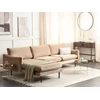 Beliani 4 vietų kampinė sofa VINTERBRO, veliūras, smėlinė, dešininė