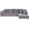 Beliani 4 vietų L formos sofa LUNNER, pilkos spalvos velvetas, kairinė