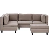 Beliani 4 vietų modulinė kampinė sofa UNSTAD dešininė, ruda su otomanu