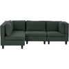 Beliani 4 vietų modulinė kampinė sofa UNSTAD dešininė, tamsiai žalia