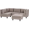 Beliani 4 vietų modulinė kampinė sofa UNSTAD dešininė, ruda su otomanu