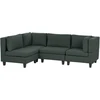 Beliani 4 vietų modulinė kampinė sofa UNSTAD dešininė, tamsiai žalia