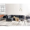 Beliani 4 vietų modulinė sofa UNSTAD Dešininė Juoda ekologiška oda