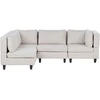 Beliani 4 vietų modulinė sofa UNSTAD Dešininė Šviesiai smėlio spalvos