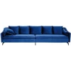 Beliani 4 vietų sofa AURE, aksominė, tamsiai mėlyna