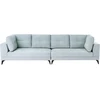 Beliani 4 vietų sofa YURI sintetinio lino audinys, melsva