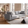 Beliani 4 vietų sofa YURI sintetinio lino pilka