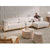 Beliani 5-vietė kampinė sofa VENG, kreminė balta, kairinė
