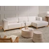 Beliani 5-vietė kampinė sofa VENG, kreminė balta, kairinė