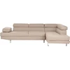 Beliani 5 vietų kampinė sofa NORREA smėlio spalvos kairinė
