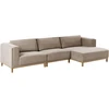 Beliani 5 vietu L formos kampinė sofa VENG, smėlio pilkos spalvos, kairinė