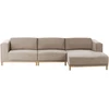 Beliani 5 vietu L formos kampinė sofa VENG, smėlio pilkos spalvos, kairinė